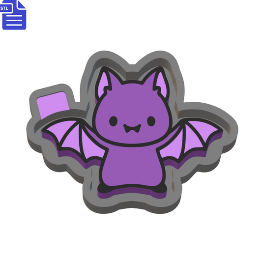 Cute Flying Bat Silicone Mold Housing STL File - The Crafts and Glitter Shop