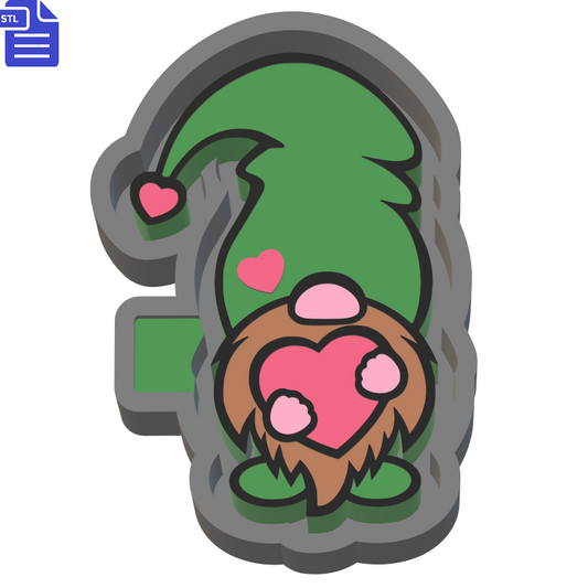 Gnome holding Heart Silicone Mold Housing STL File - The Crafts and Glitter Shop