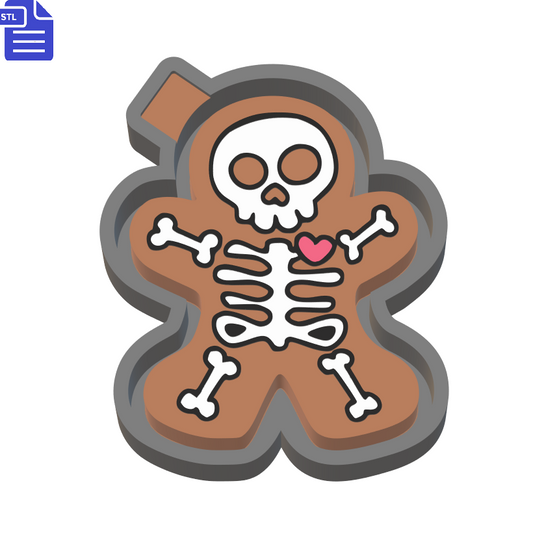 Gingerbread Skeleton Silicone Mold Housing STL File - The Crafts and Glitter Shop