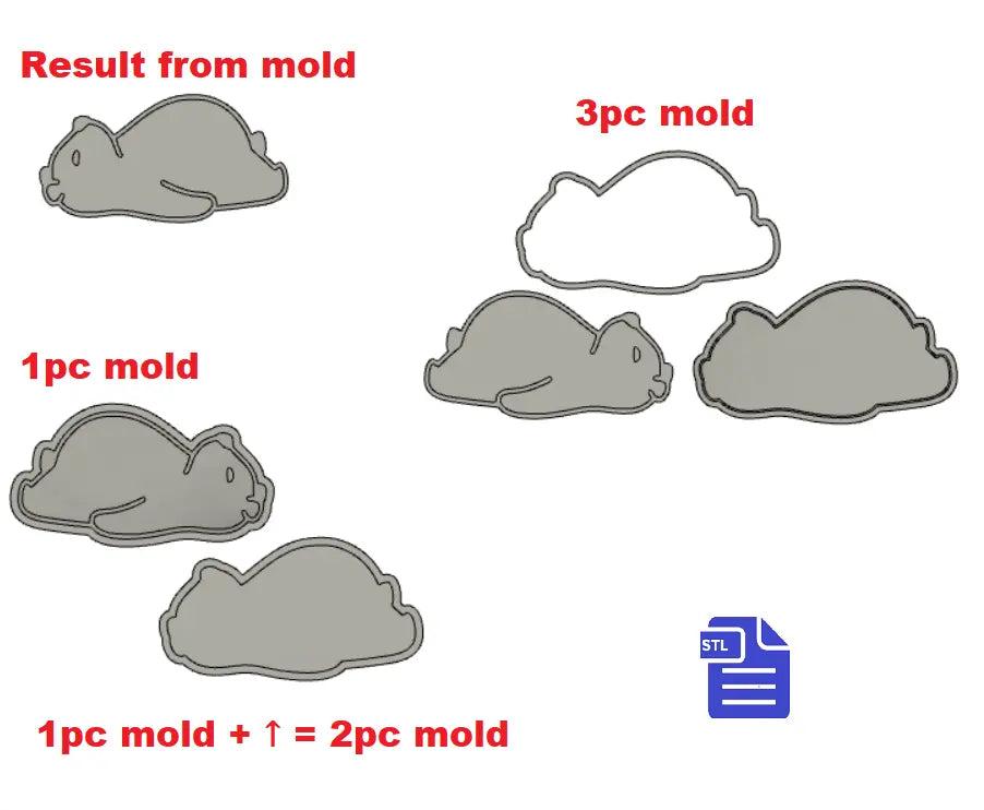 Sleeping Bear Bath Bomb Mold STL File