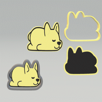 1pc & 3pc Sleeping Dog Bath Bomb mold STL File