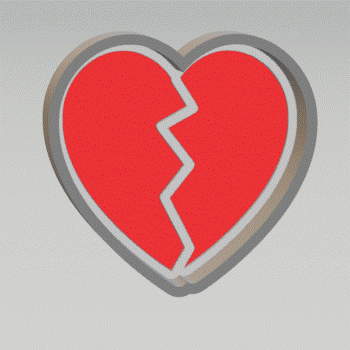1pc Broken Heart Bath Bomb Mold STL File