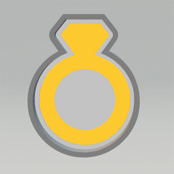 1pc Diamond Engagement Ring Bath Bomb Mold STL File