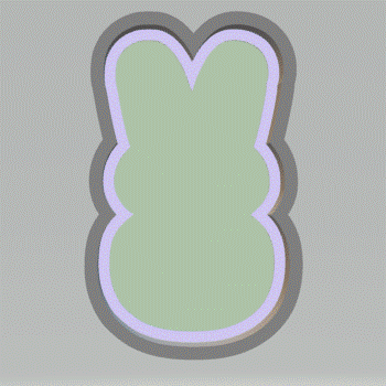 1pc Easter Bunny Silhouette Bath Bomb Mold STL File