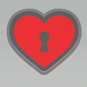 1pc Heart Locket Bath Bomb Mold STL File