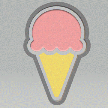 1pc Ice Cream Cone Bath Bomb Mold STL File