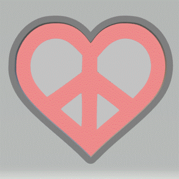 1pc Peace Heart Bath Bomb Mold STL File