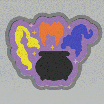 1pc Witches & Cauldron Bath Bomb Mold STL File