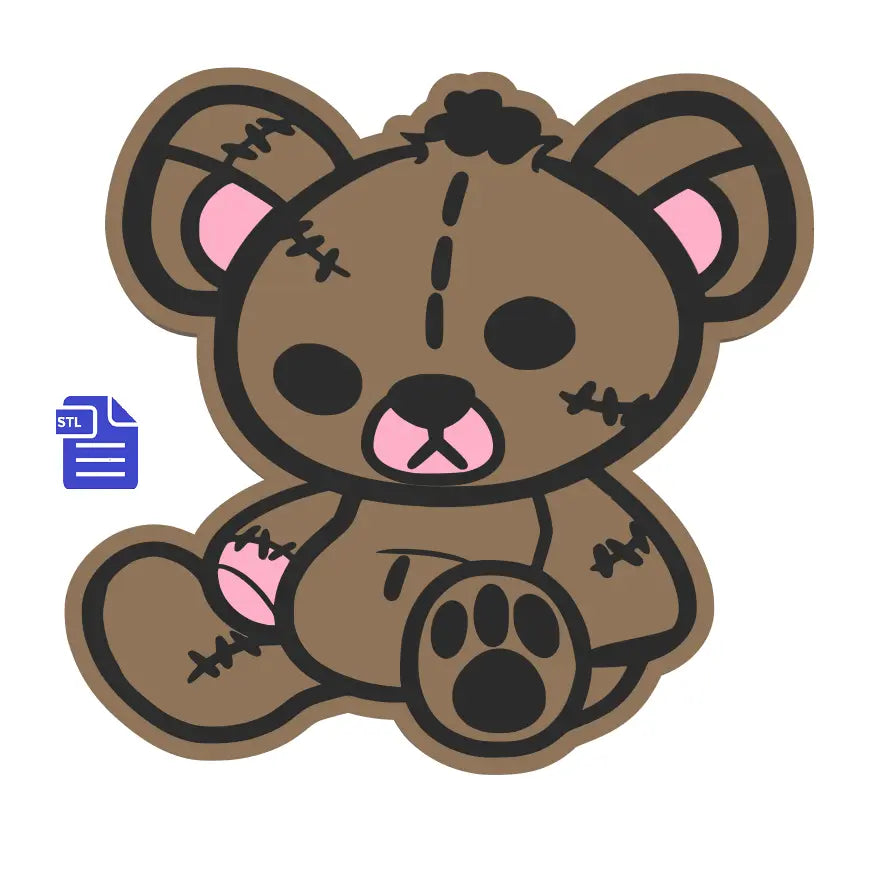 1pc & 2pc Damaged Teddy Bear Bath Bomb Mold STL File - for 3D printing - FILE ONLY - The Crafts and Glitter Shop
