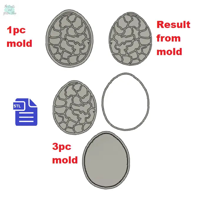 1pc & 3pc Dragon Egg Bath Bomb Mold STL File - for 3D printing - FILE ONLY - mold for making bath bombs solid shampoo shower steamer bars - The Crafts and Glitter Shop