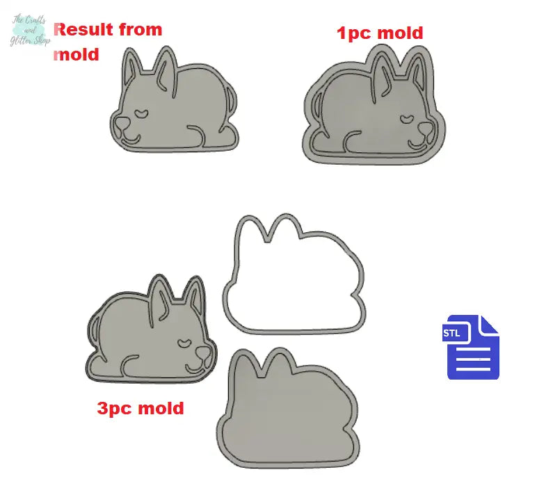 1pc & 3pc Sleeping Dog Bath Bomb mold STL File - for 3D printing - FILE ONLY - mold for bath bombs solid shampoo shower steamers - The Crafts and Glitter Shop