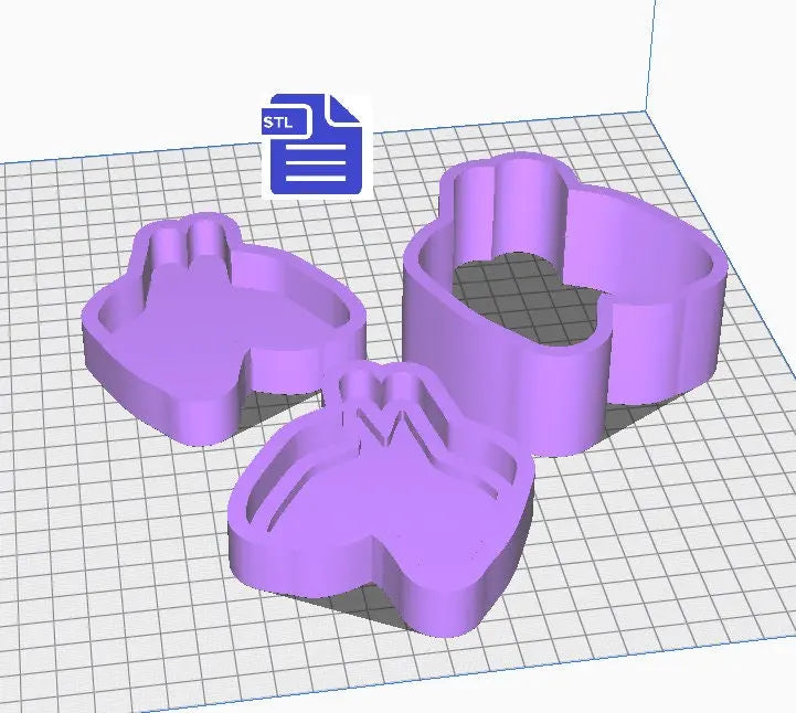 3 pc Bull Terrier Bath Bomb Mold STL File - for 3D printing - FILE ONLY - 3 piece Hand Press Bath Bomb Mold - Dog Breed Molds - The Crafts and Glitter Shop