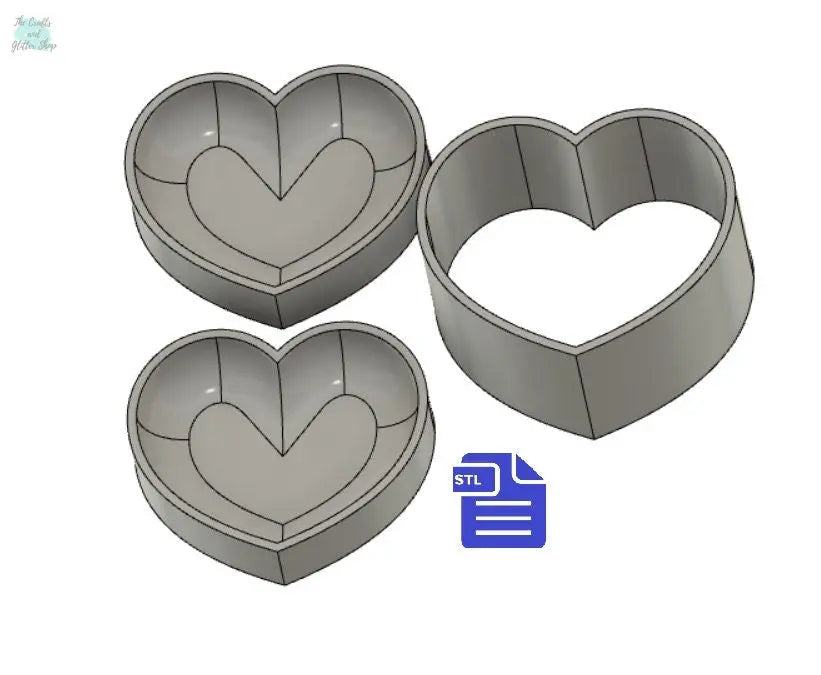 3D Bubble Heart Bath Bomb Mold STL File - for 3D printing - FILE ONLY - Puffy Heart Bath Bomb Press - Shower Steamer Bar Mold