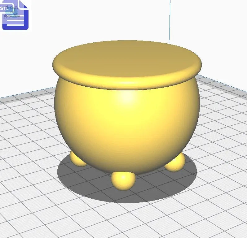3D Cauldron STL File - for 3D printing - FILE ONLY - The Crafts and Glitter Shop