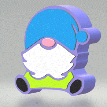 3PC GNOME BATH BOMB MOLD STL FILE