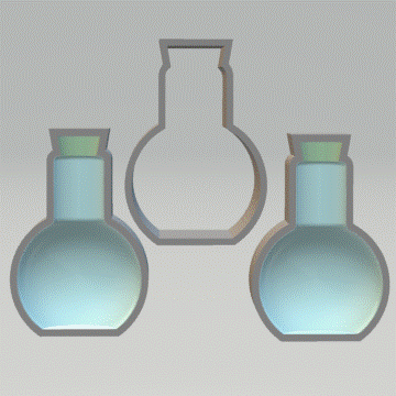 3pc 3D Potion Jar Bath Bomb Mold STL File