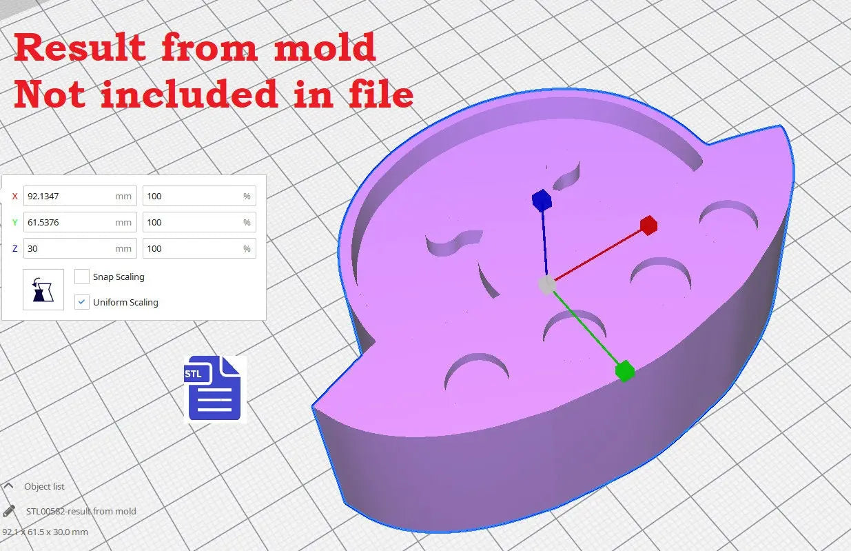 3pc Alien Spaceship Bath Bomb Mold STL File - for 3D printing - FILE ONLY - 3 piece Hand Press Mould