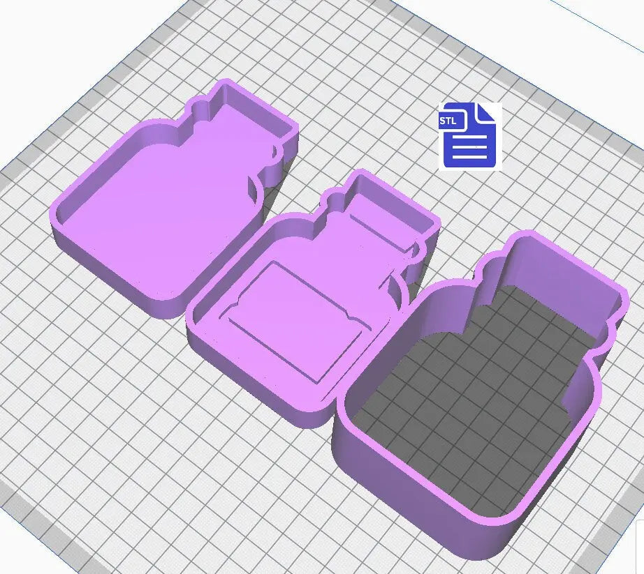 3pc Apothecary Jar Bath Bomb Mold STL File - for 3D printing - FILE ONLY - 3 piece hand press bath bomb mould - The Crafts and Glitter Shop