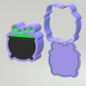 3pc Bubble Cauldron Bath Bomb Mold STL File