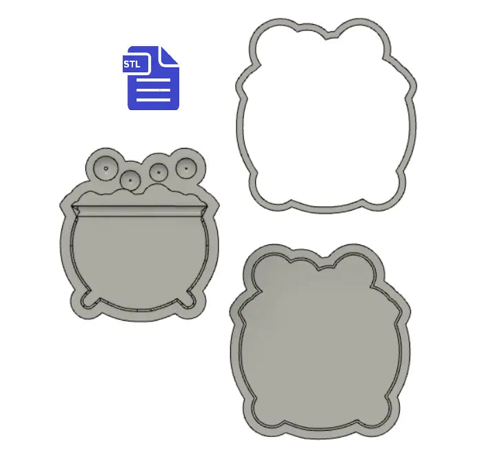 3pc Bubble Cauldron Bath Bomb Mold STL File - for 3D printing - FILE ONLY - The Crafts and Glitter Shop
