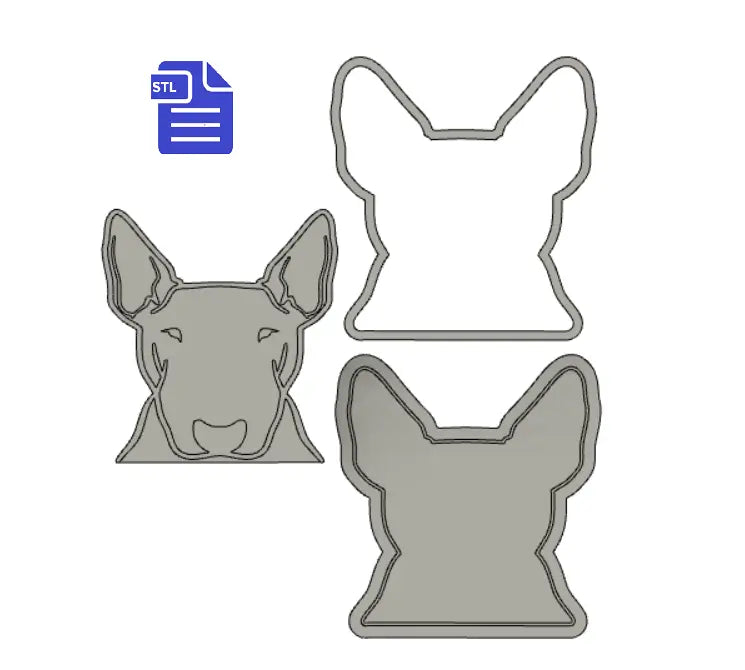 3pc Bull Terrier Bath Bomb Mold STL File - for 3D printing - FILE ONLY - The Crafts and Glitter Shop