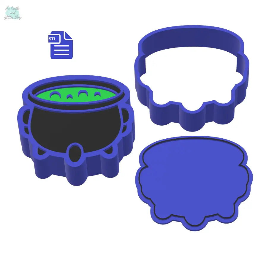 3pc Cauldron Bath Bomb Mold STL File - for 3D printing - FILE ONLY for printing your own molds for bath bombs solid shampoo shower steamers - The Crafts and Glitter Shop