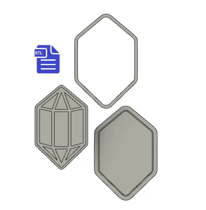 3pc Crystal Bath Bomb Mold STL File - for 3D printing - FILE ONLY - The Crafts and Glitter Shop