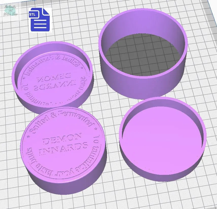 3pc Demon Innards Bath Bomb Mold - Magic Potion Label Bath Bomb Mold STL File - for 3D printing - FILE ONLY - 3 piece hand press mold - The Crafts and Glitter Shop