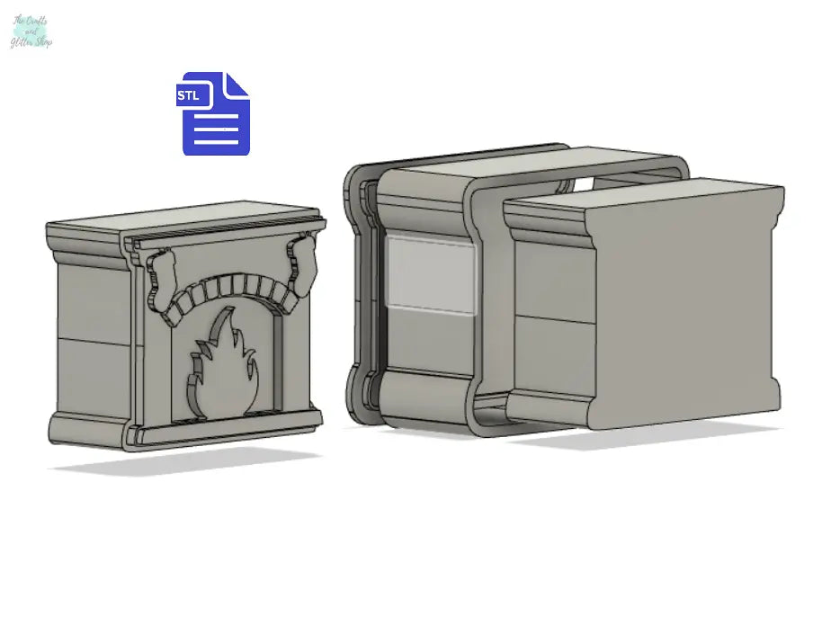 3pc Fireplace Bath Bomb Mold - for 3D printing - FILE ONLY - 3 piece Furnace Hand Press Mould for Solid Shampoo Freshies Fizzers Fizzies - The Crafts and Glitter Shop