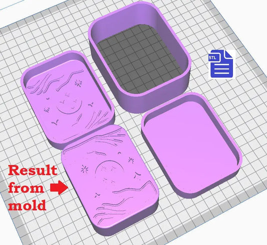 3pc Fortune Teller Bath Bomb Mold Bath Bomb Mold STL File - for 3D printing - FILE ONLY - 3 piece hand press bath bomb mould