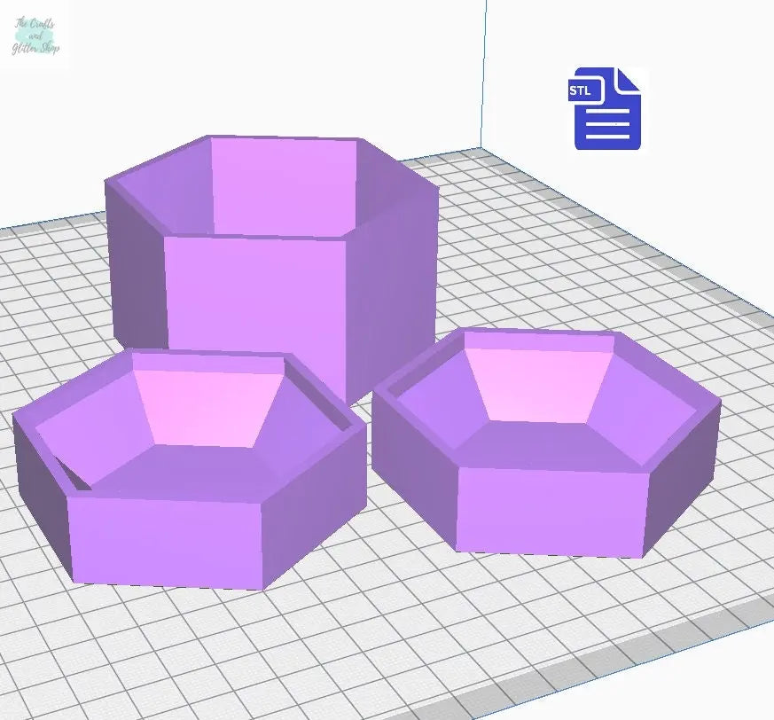 3pc Gemstone Bath Bomb Mold Bath Bomb Mold STL File - for 3D printing - FILE ONLY - 3 piece Hand Press Gemstone Mould - Shower Steamer - The Crafts and Glitter Shop