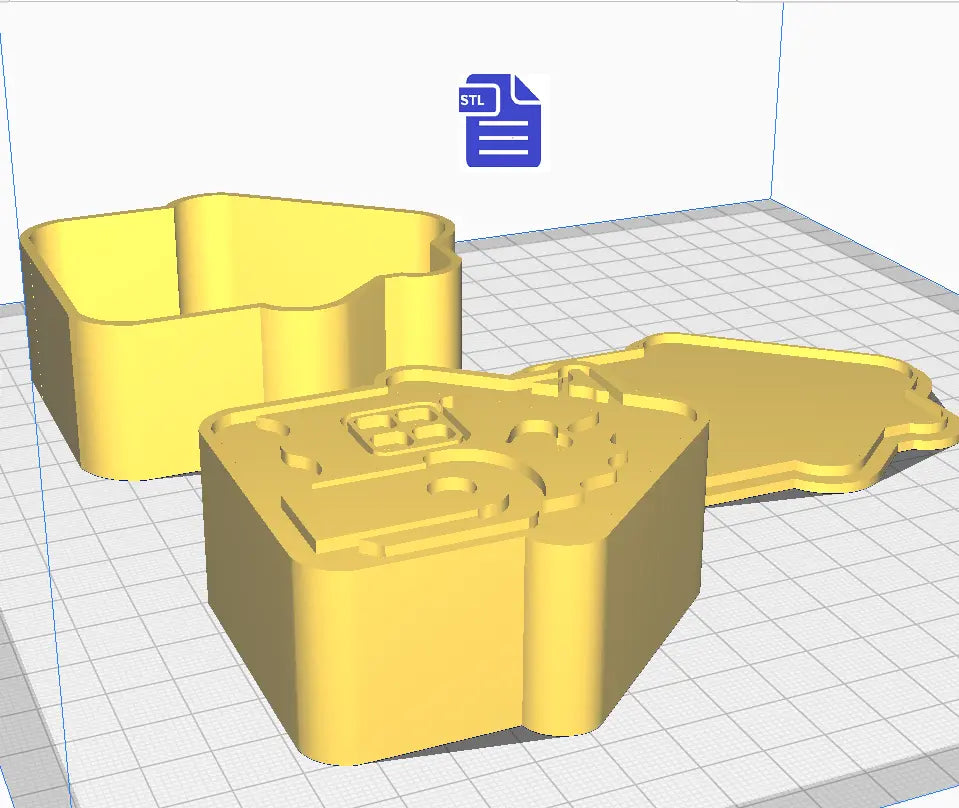 3pc Gingerbread House Bath Bomb Mold STL File - for 3D printing - FILE ONLY - 3 part Winter Cabin Solid Shampoo Manual Hand Press Mould - The Crafts and Glitter Shop