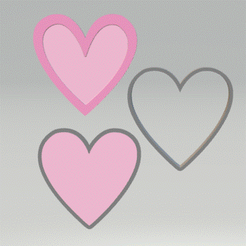 3pc Heart Bath Bomb Mold STL File
