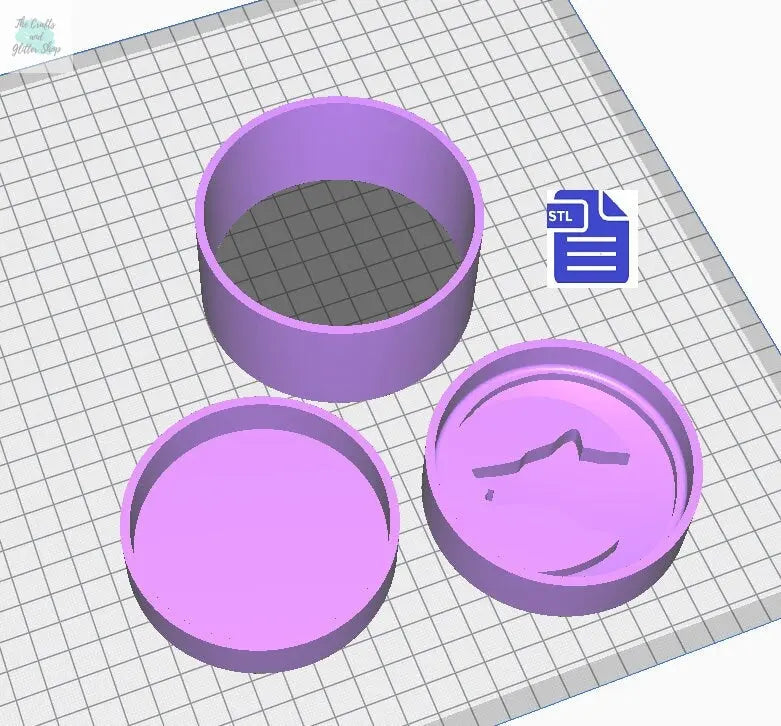 3pc Howling Wolf Bath Bomb Mold STL File - for 3D printing - FILE ONLY - 3 piece hand press bath bomb mold - The Crafts and Glitter Shop