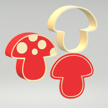 3pc Mushroom Bath Bomb Mold STL File - for 3D printing - FILE ONLY