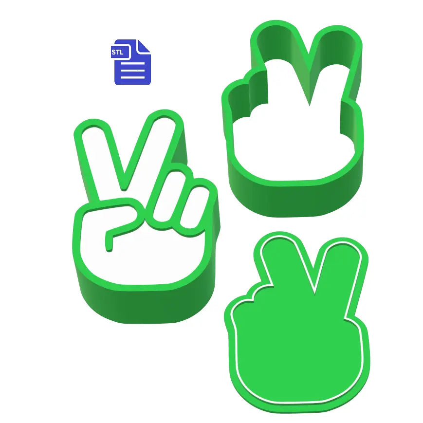 3pc Peace Bath Bomb Mold STL File - for 3D printing - FILE ONLY - The Crafts and Glitter Shop