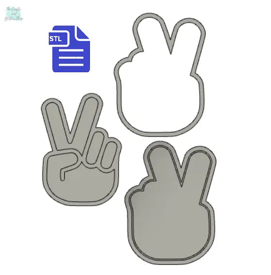 3pc Peace Bath Bomb Mold STL File - for 3D printing - FILE ONLY - The Crafts and Glitter Shop