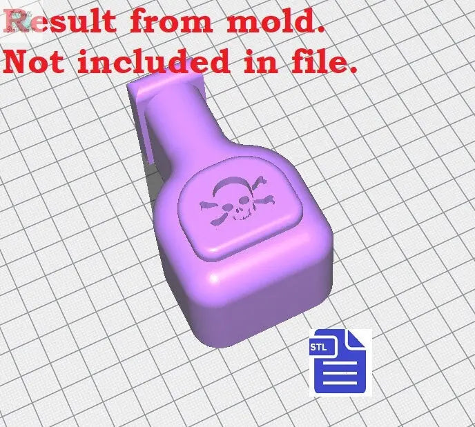 3pc Poision Potion Bath Bomb Mold STL File - for 3D printing - FILE ONLY - 3 piece Hand Press Bath Bomb Mould