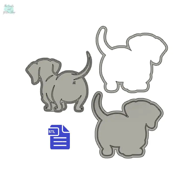 3pc Sausage Dog Bath Bomb Mold STL File - for 3D printing - FILE ONLY to print your own mold for bath bombs shower steamers solid shampoo - The Crafts and Glitter Shop