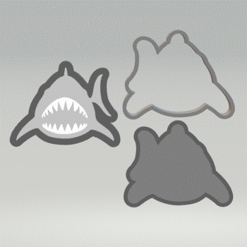 3pc Shark Bath Bomb Mold STL File