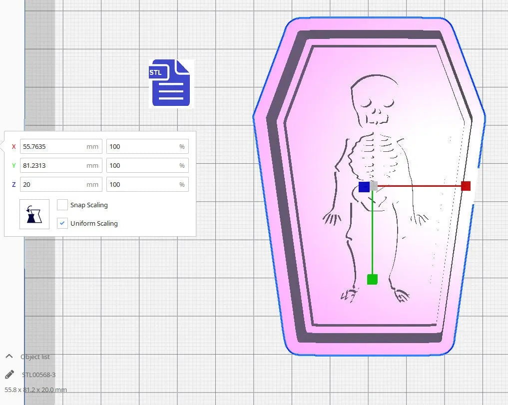 3pc Skeleton Coffin Bath Bomb Mold STL File - for 3D printing - FILE ONLY - 3 piece Coffin Hand Press Bath Bomb Mould - Shower Steamer - The Crafts and Glitter Shop