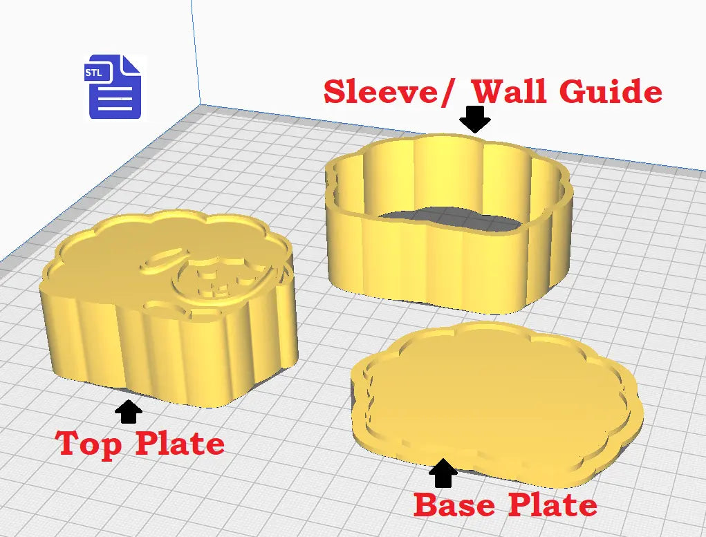 3pc Sleepy Sheep Bath Bomb Mold STL File - for 3D printing - FILE ONLY - The Crafts and Glitter Shop