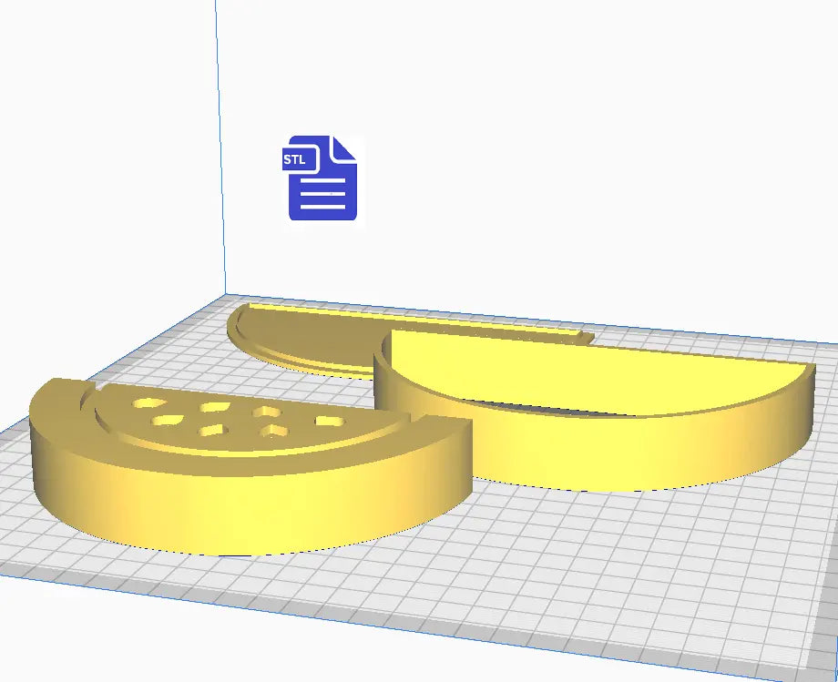 3pc Watermelon Bath Bomb Mold STL File - for 3D printing - FILE ONLY - The Crafts and Glitter Shop