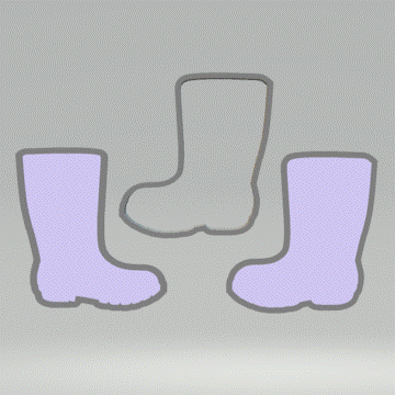 3pc Wellington Boots Bath Bomb Mold STL File