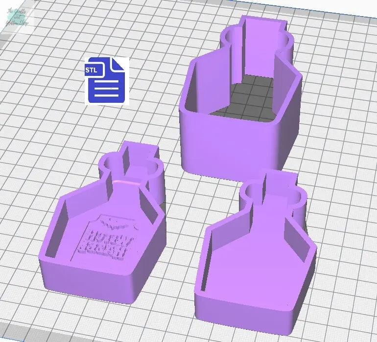 3pc Witch Hazel Potion Bath Bomb Mold STL File - for 3D printing - FILE ONLY - 3 piece hand press bath bomb mould - The Crafts and Glitter Shop