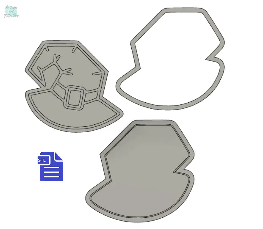 3pc Witchy Hat Bath Bomb Mold STL File - for 3D printing - FILE ONLY - 3 piece Hat Push Mold for bath bombs shower steamers solid shampoo - The Crafts and Glitter Shop