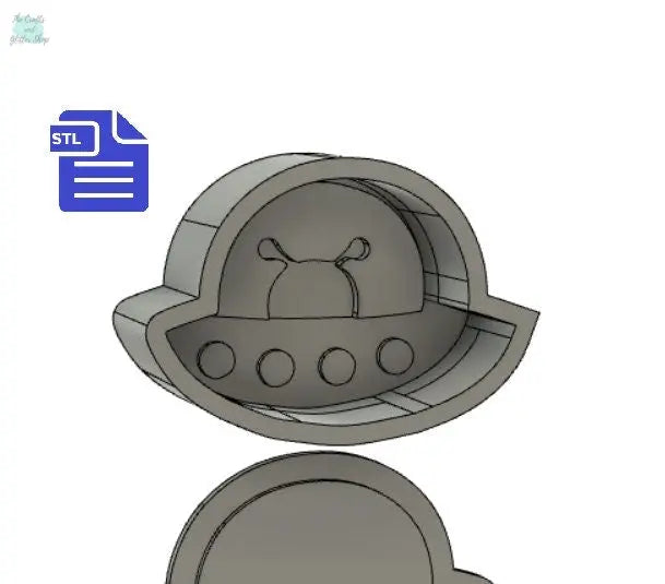 Alien ufo Bath Bomb Mold STL File - for 3D printing - FILE ONLY - Bath Bomb Press Mould Shower Steamer - The Crafts and Glitter Shop