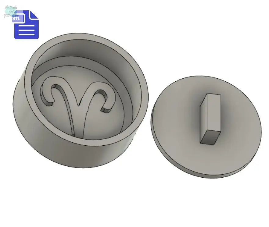 Aries Bath Bomb Press STL File - for 3D printing - FILE ONLY - print your own mold to make bath bombs Shower Steamer