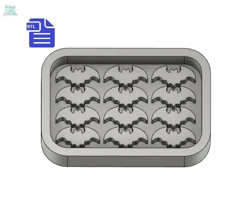 Bats Silicone Mold Tray STL File - for 3D printing - FILE ONLY - for silicone mold making - diy freshies mold - The Crafts and Glitter Shop