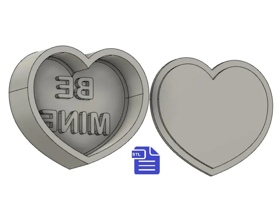Be Mine Bath Bomb Mold STL File - for 3D printing - FILE ONLY - Heart Bath Bomb Press - Shower Steamer Mold - The Crafts and Glitter Shop